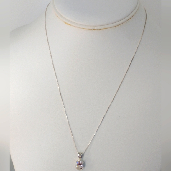 CLOSEOUT--Gorgeous CZ Solitaire necklace - Picture 3 of 5